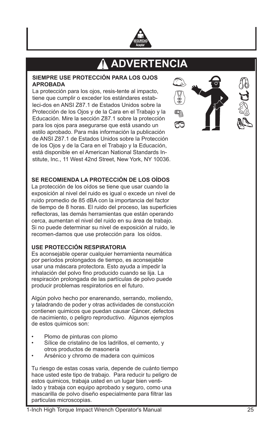 Advertencia | John Deere AT-3107-J User Manual | Page 25 / 32