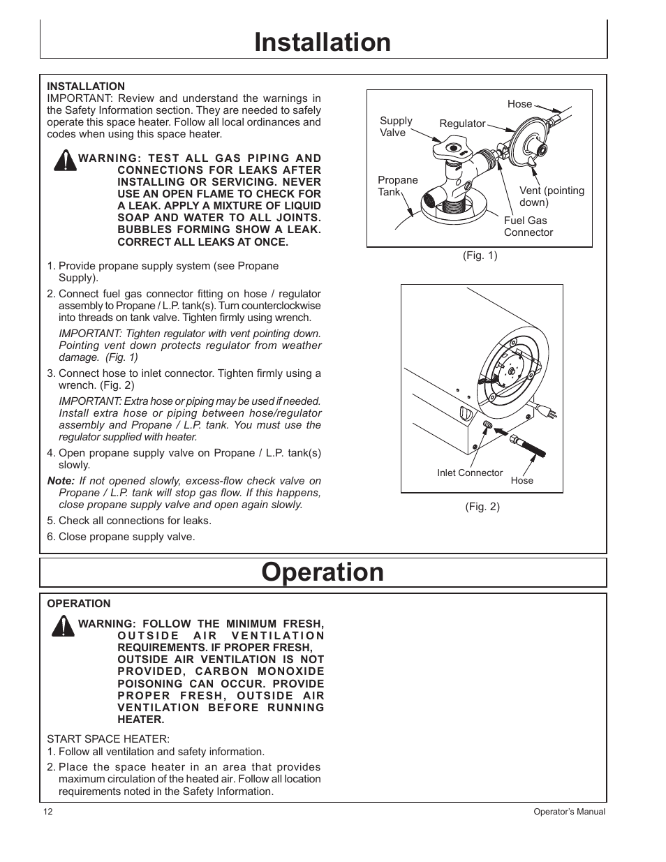 Installation, Operation | John Deere AC-100LP User Manual | Page 12 / 68