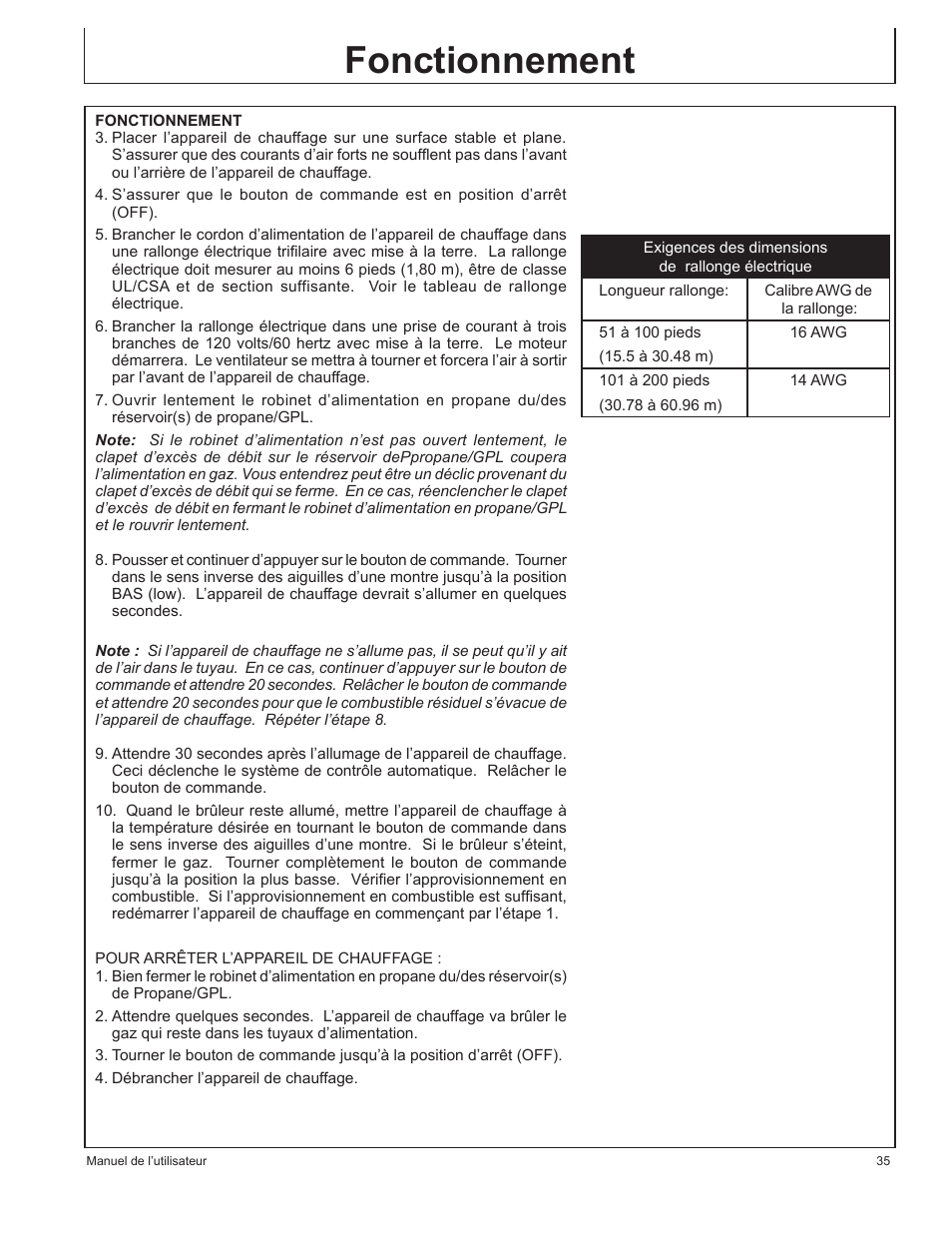 Fonctionnement | John Deere AC-100LP User Manual | Page 35 / 68