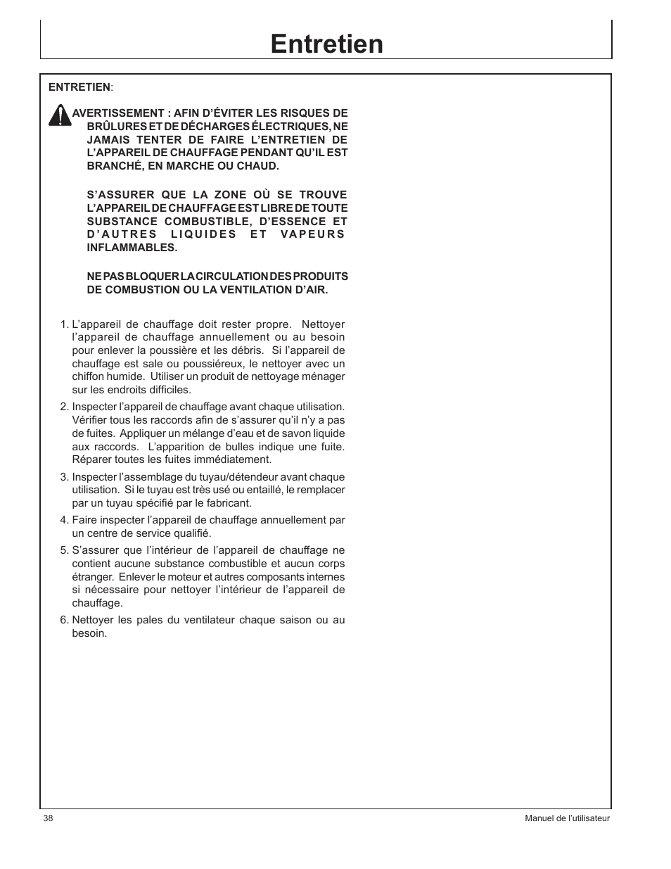 Entretien | John Deere AC-100LP User Manual | Page 38 / 68