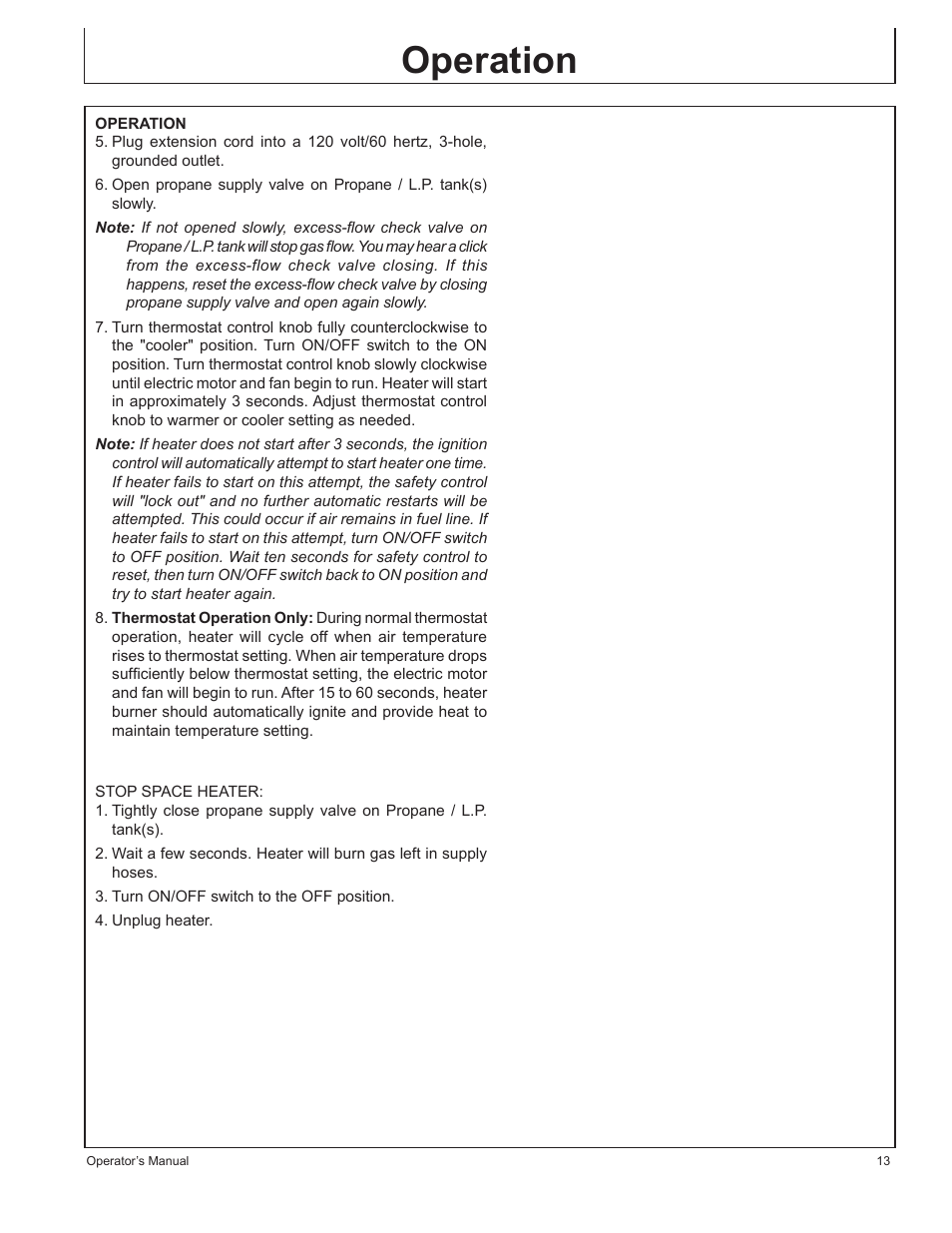 Operation | John Deere AC-155LP User Manual | Page 13 / 64