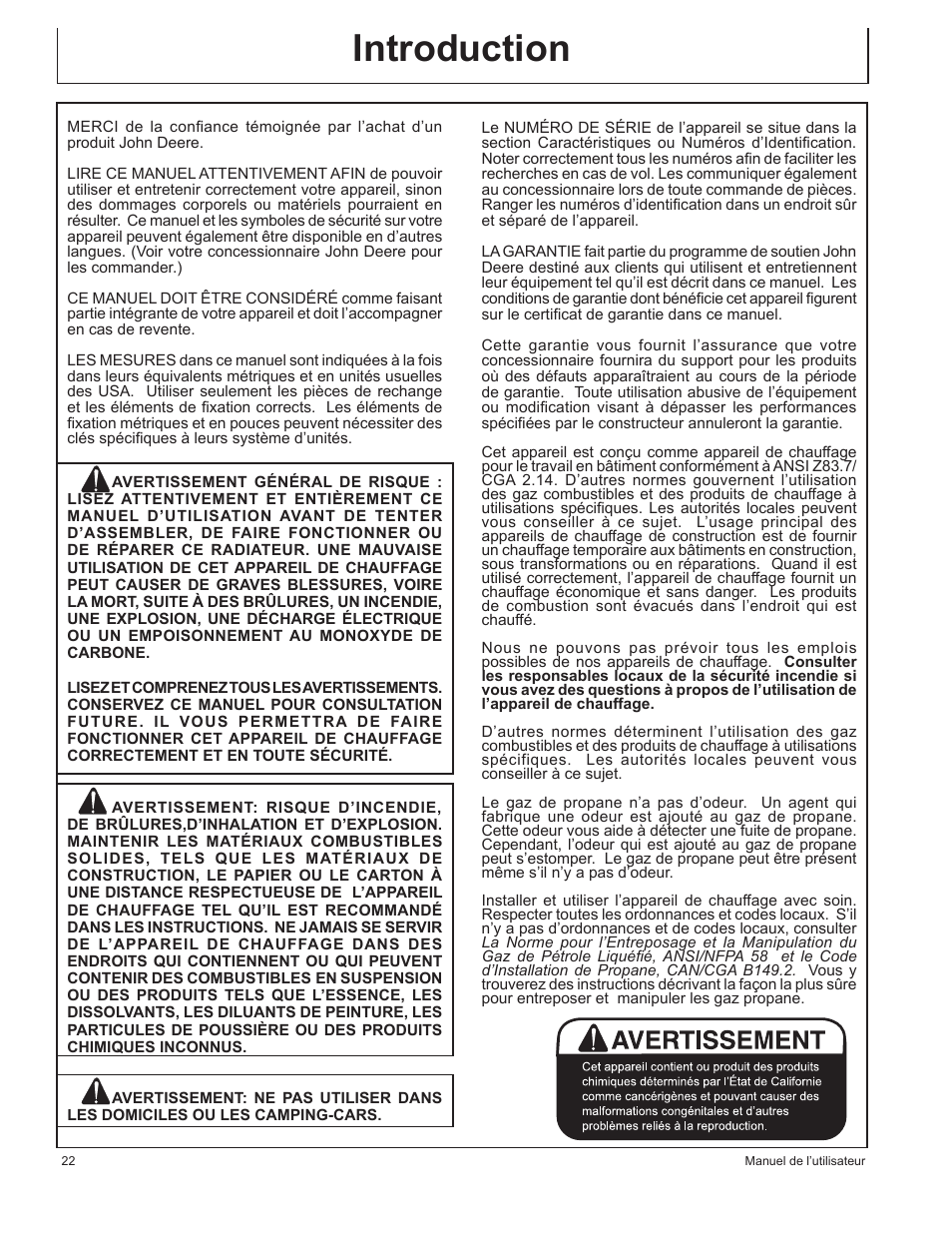 Introduction | John Deere AC-155LP User Manual | Page 22 / 64