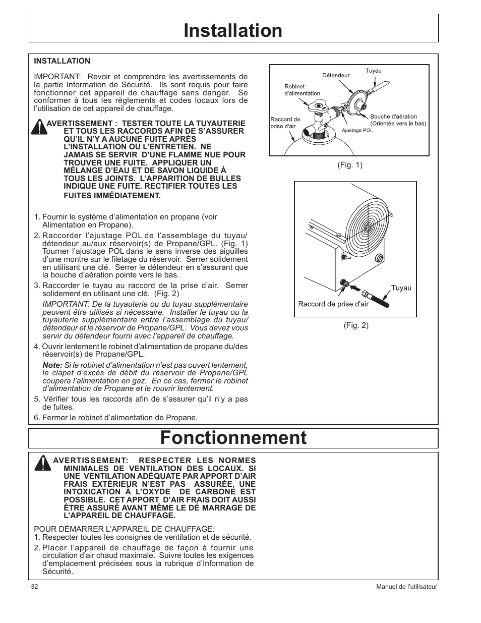 Fonctionnement installation | John Deere AC-155LP User Manual | Page 32 / 64