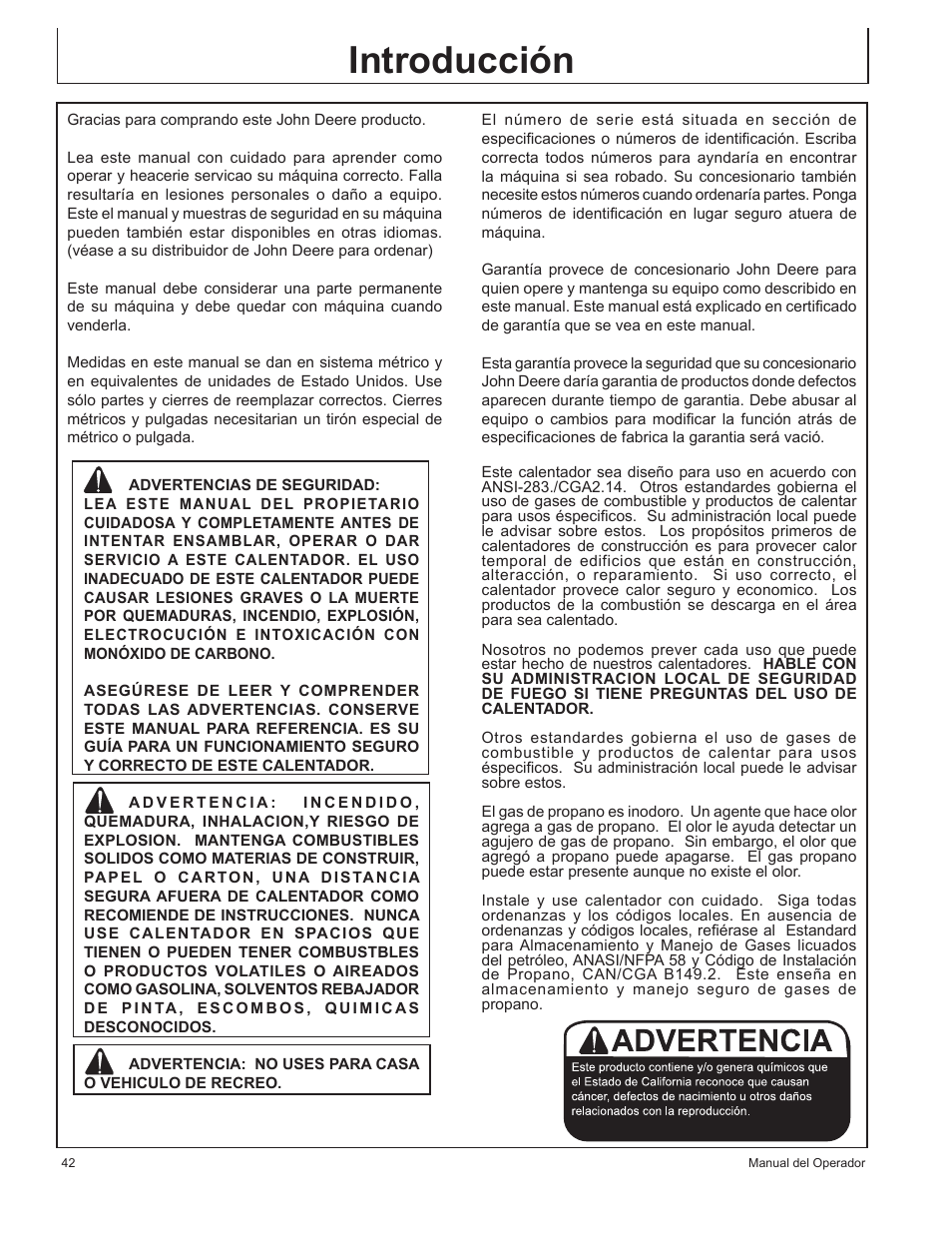 Introducción | John Deere AC-155LP User Manual | Page 44 / 64