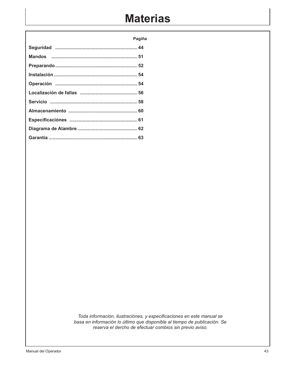 Materias | John Deere AC-155LP User Manual | Page 45 / 64