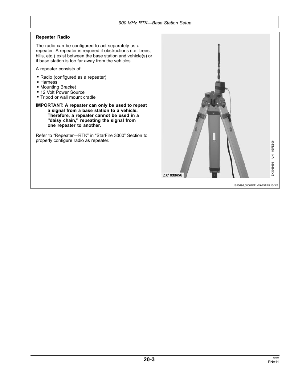 Installation of the rtk radio and antenna | John Deere STARFIRE RTK OMPFP11348 User Manual | Page 11 / 60