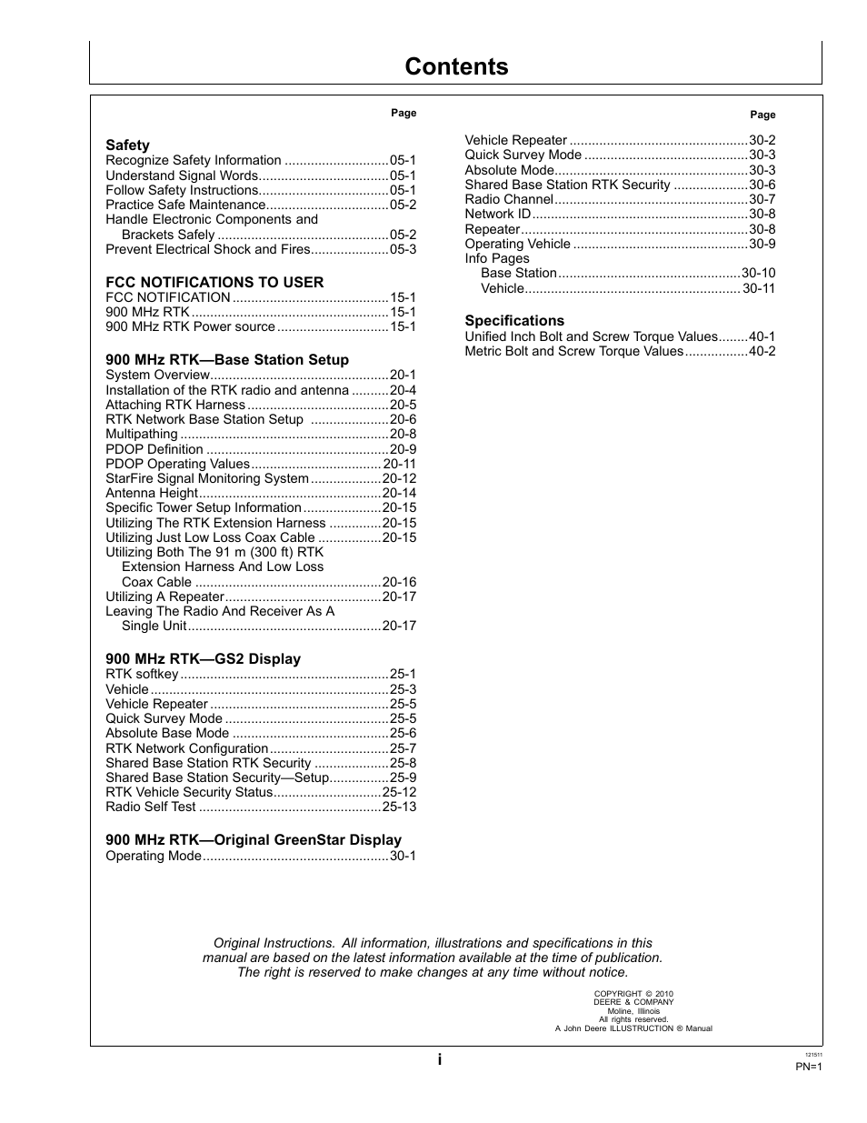 John Deere STARFIRE RTK OMPFP11348 User Manual | Page 3 / 60