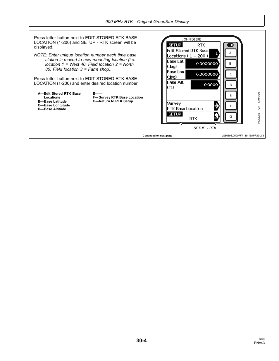 John Deere STARFIRE RTK OMPFP11348 User Manual | Page 43 / 60