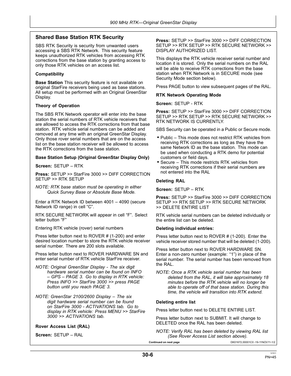 John Deere STARFIRE RTK OMPFP11348 User Manual | Page 45 / 60