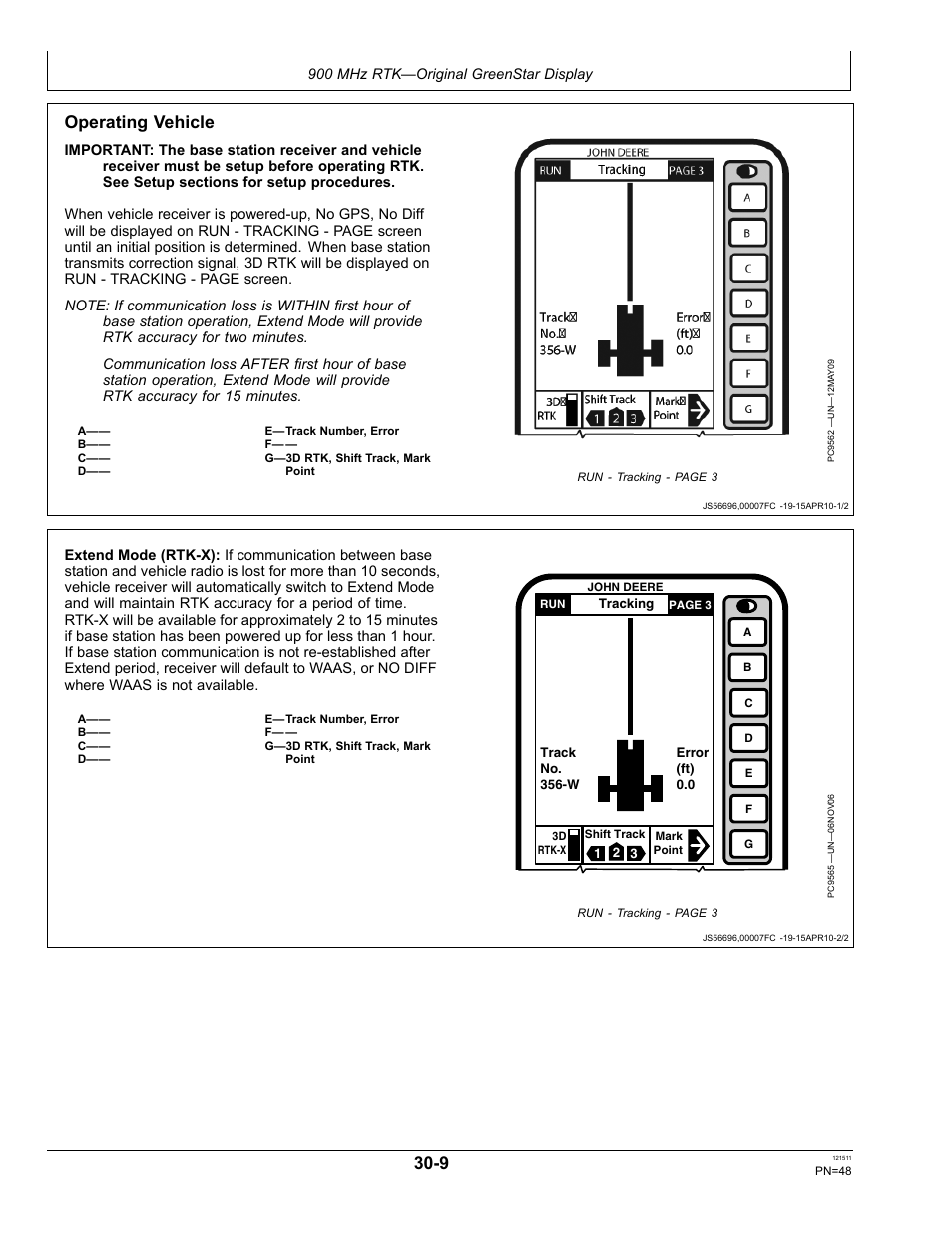 Operating vehicle | John Deere STARFIRE RTK OMPFP11348 User Manual | Page 48 / 60