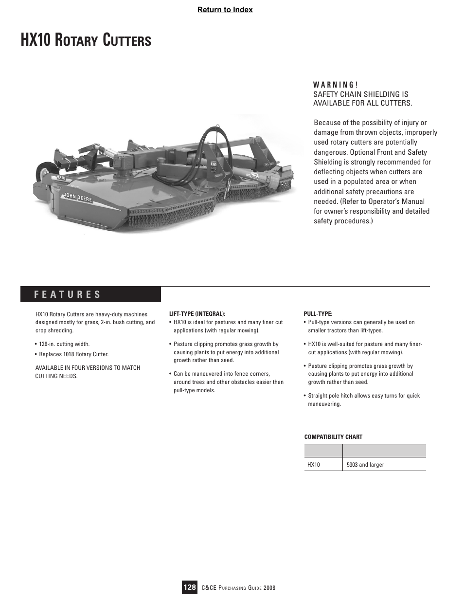 John Deere HX10 User Manual | 2 pages