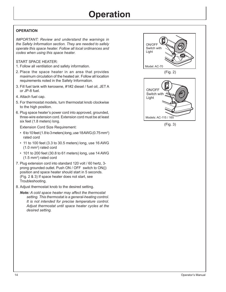 Operation | John Deere AC-115 User Manual | Page 14 / 84