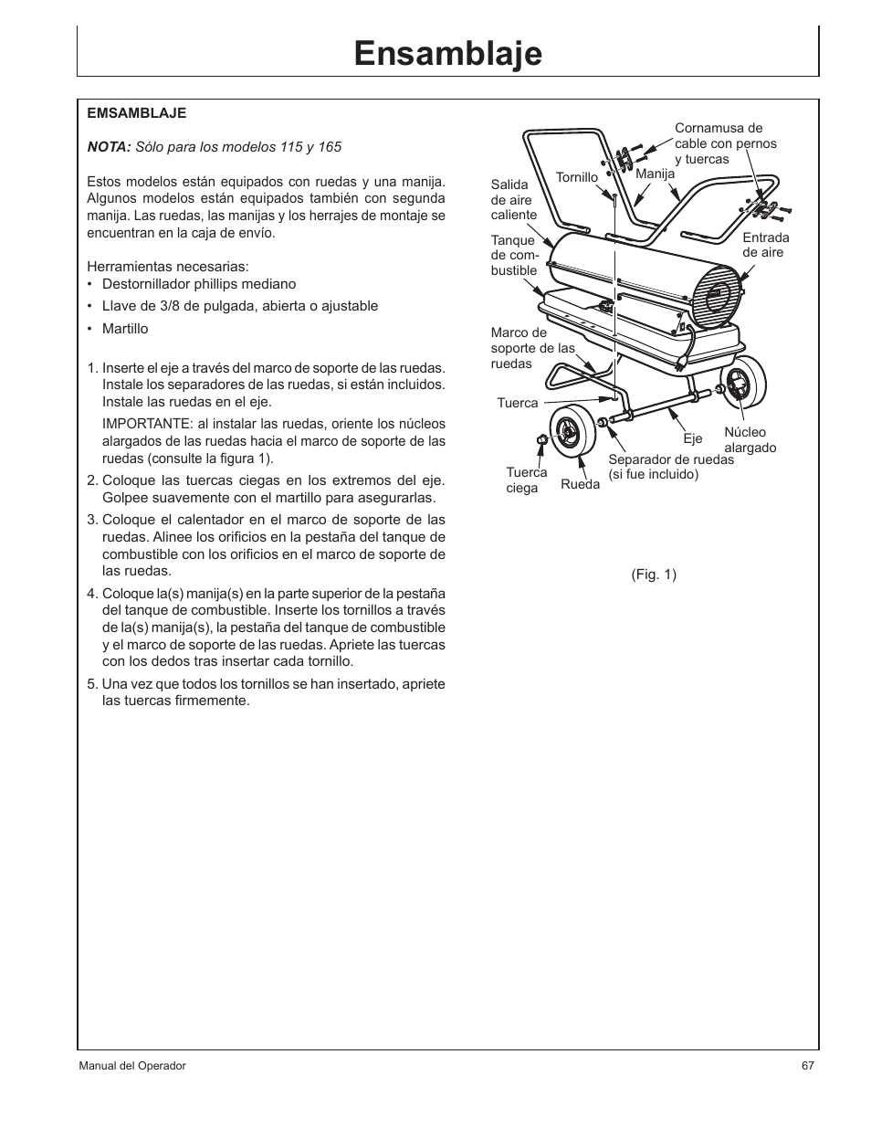 Ensamblaje | John Deere AC-115 User Manual | Page 67 / 84