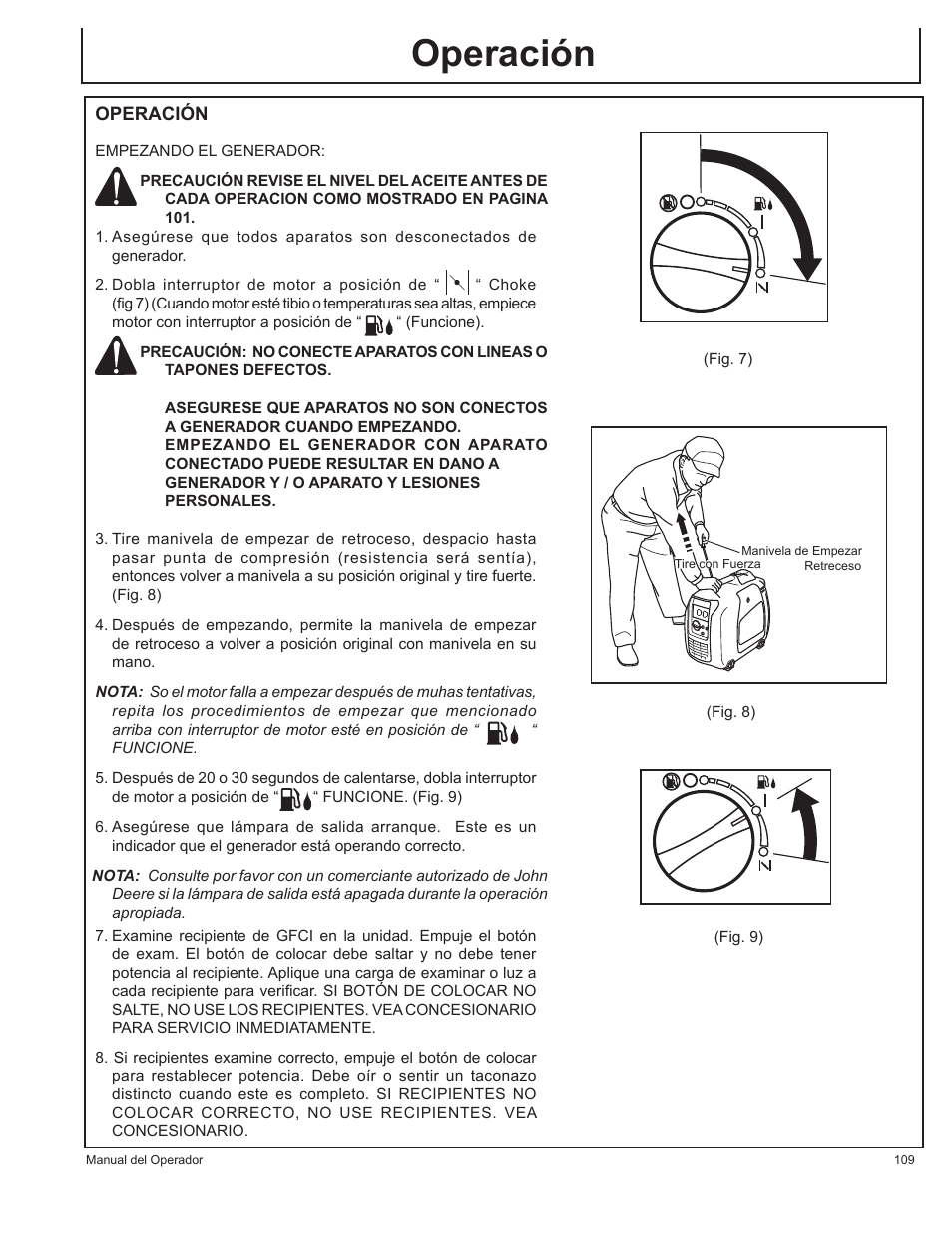 Operación | John Deere HR-G1700i User Manual | Page 109 / 124