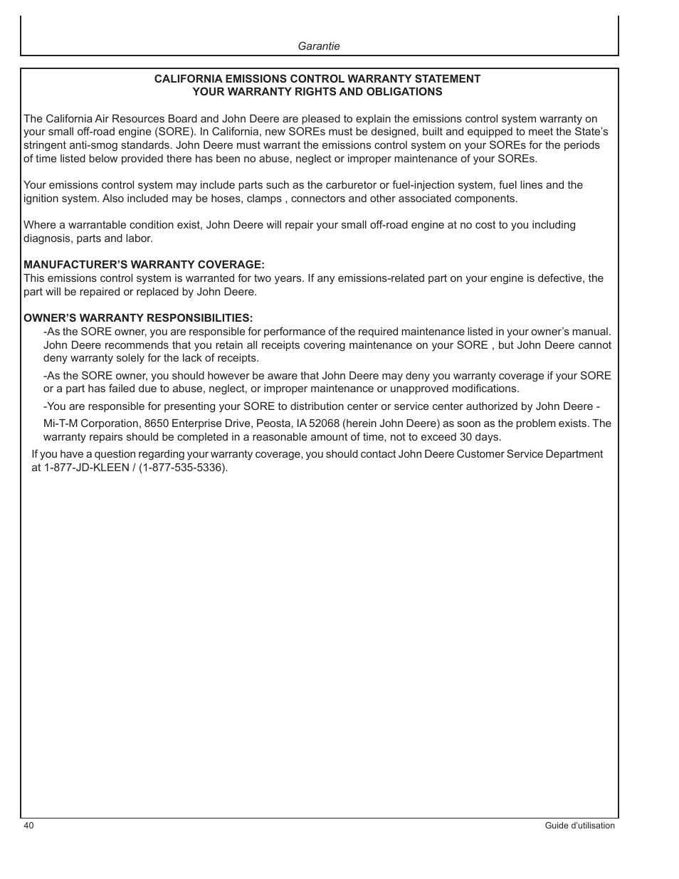 John Deere HR-G1700i User Manual | Page 40 / 124