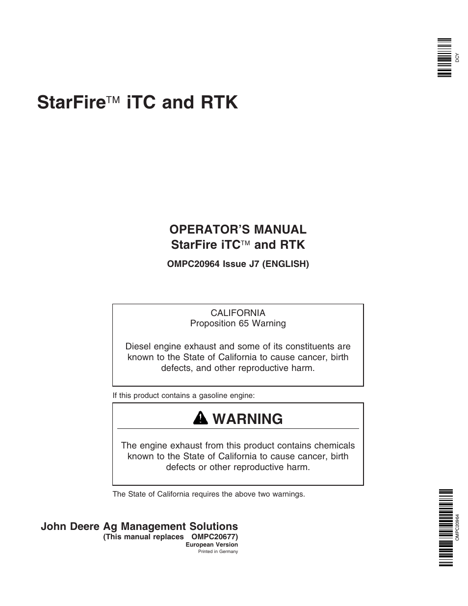 John Deere OMPC20964 User Manual | 158 pages