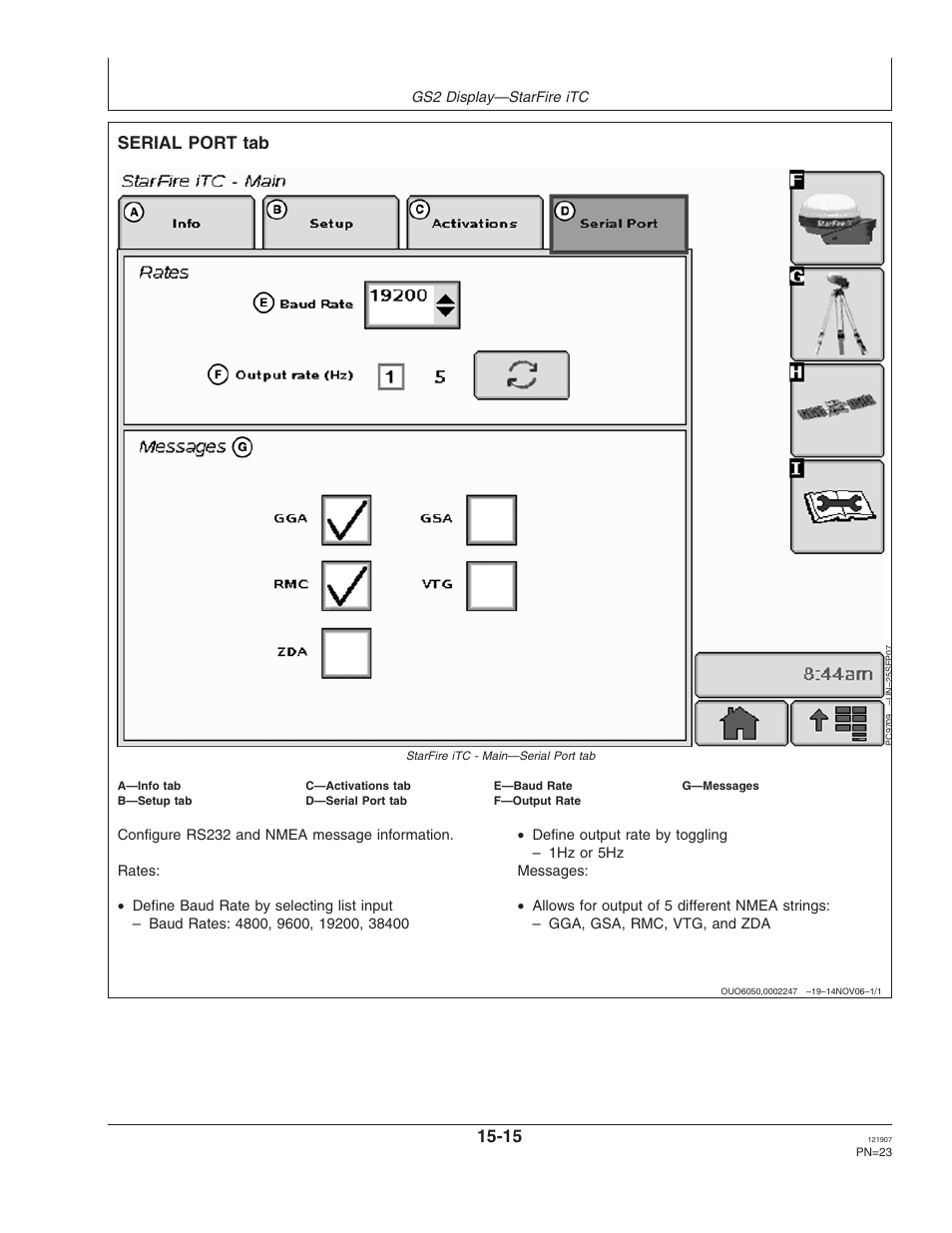 Serial port tab | John Deere OMPC20964 User Manual | Page 23 / 158