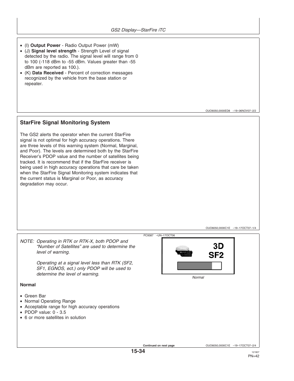 Starfire signal monitoring system | John Deere OMPC20964 User Manual | Page 42 / 158