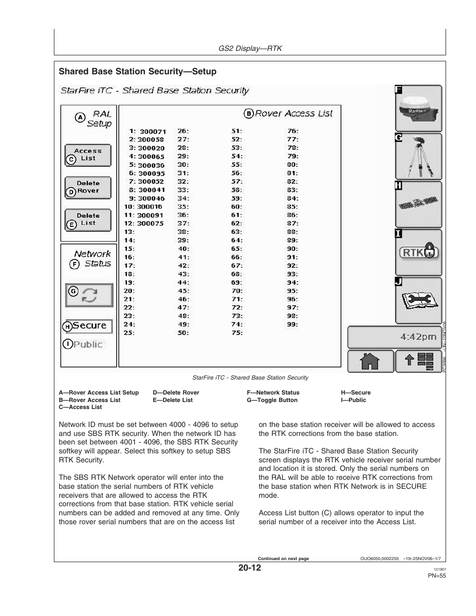 Shared base station security—setup | John Deere OMPC20964 User Manual | Page 55 / 158