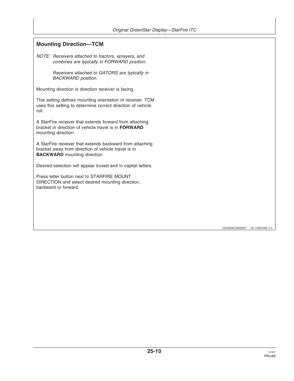 Mount direction, Mounting direction—tcm | John Deere OMPC20964 User Manual | Page 69 / 158