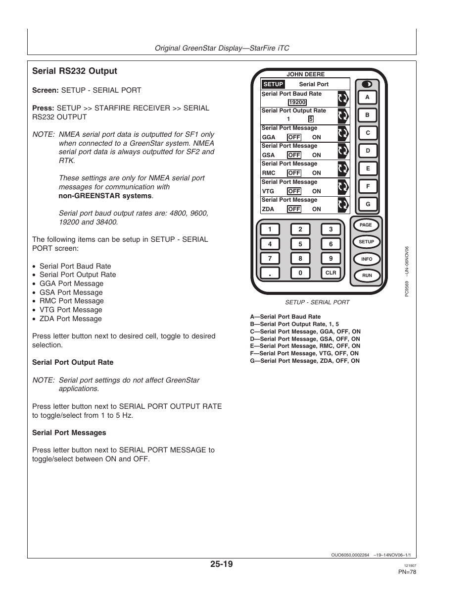 Serial rs232 output | John Deere OMPC20964 User Manual | Page 78 / 158