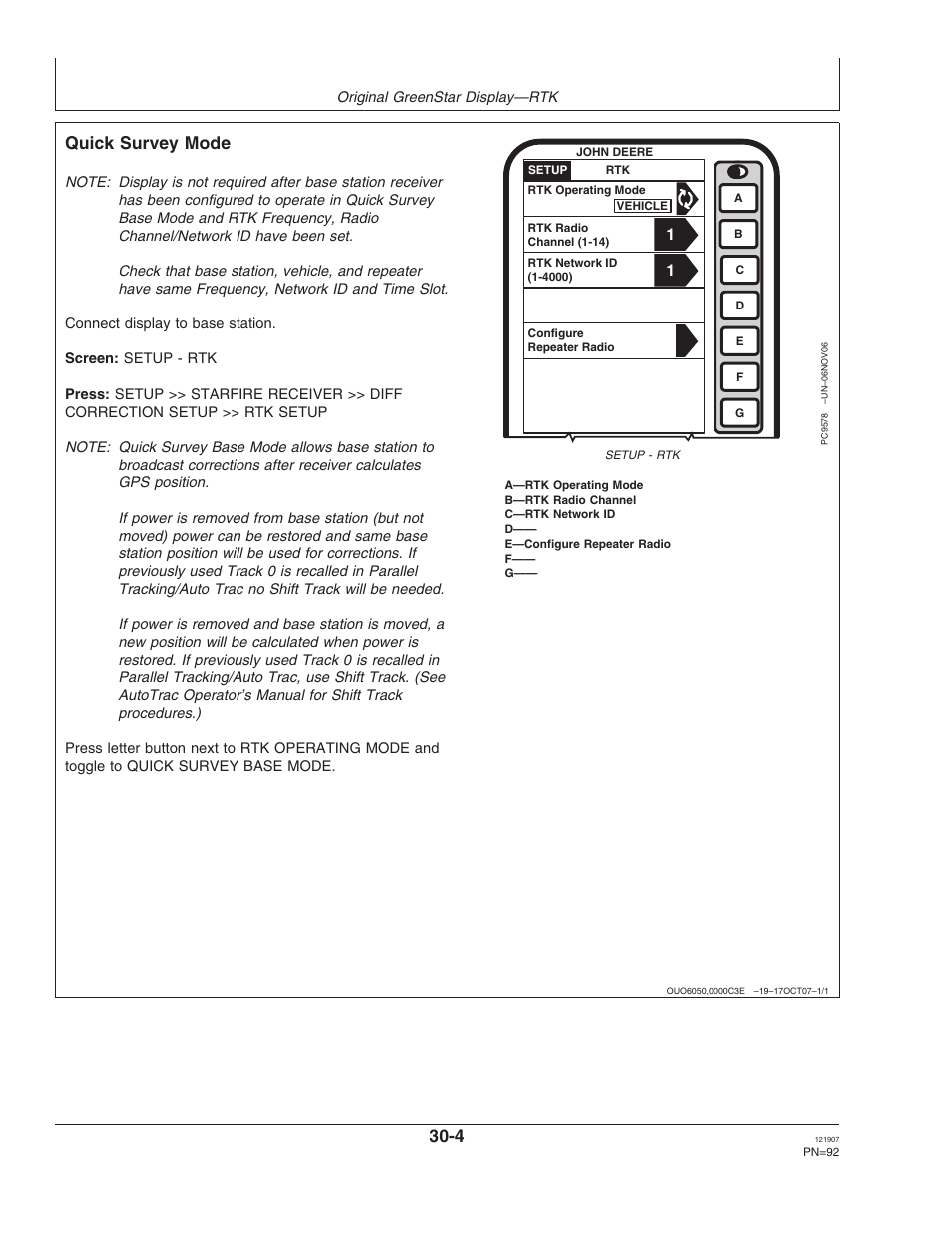 Quick survey mode | John Deere OMPC20964 User Manual | Page 92 / 158