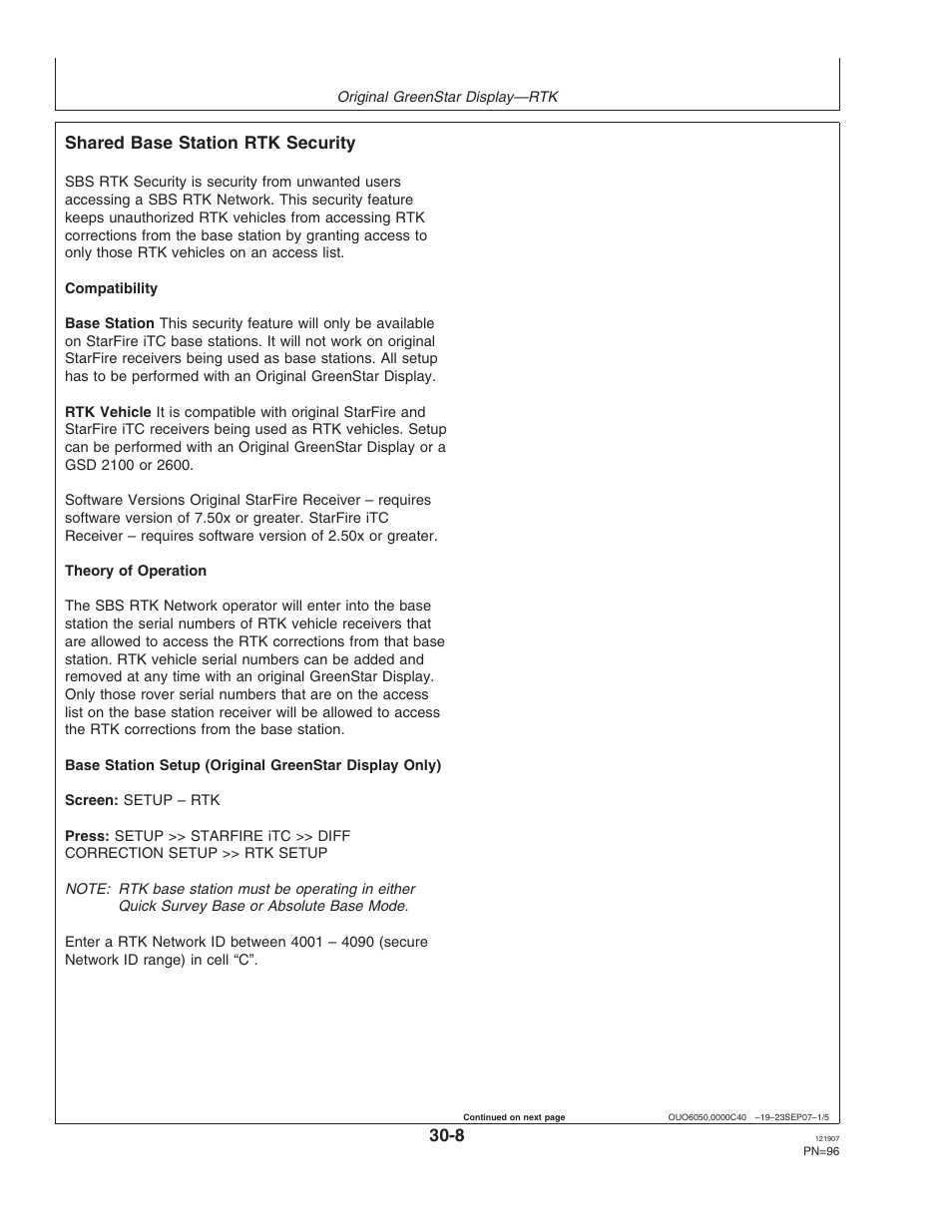 Shared base station rtk security | John Deere OMPC20964 User Manual | Page 96 / 158