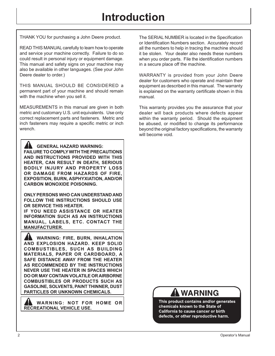 Introduction | John Deere AC-350 User Manual | Page 2 / 84