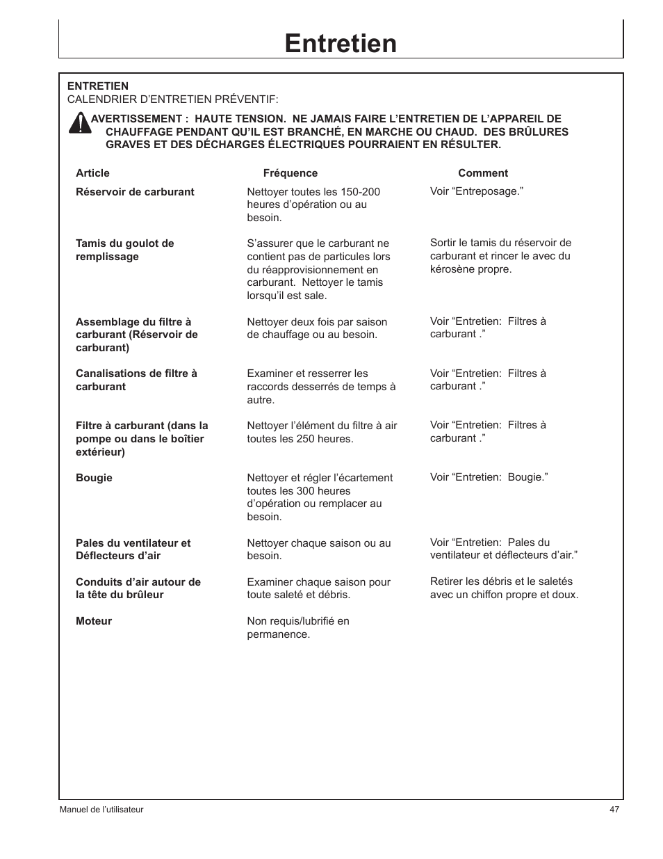 Entretien | John Deere AC-350 User Manual | Page 47 / 84