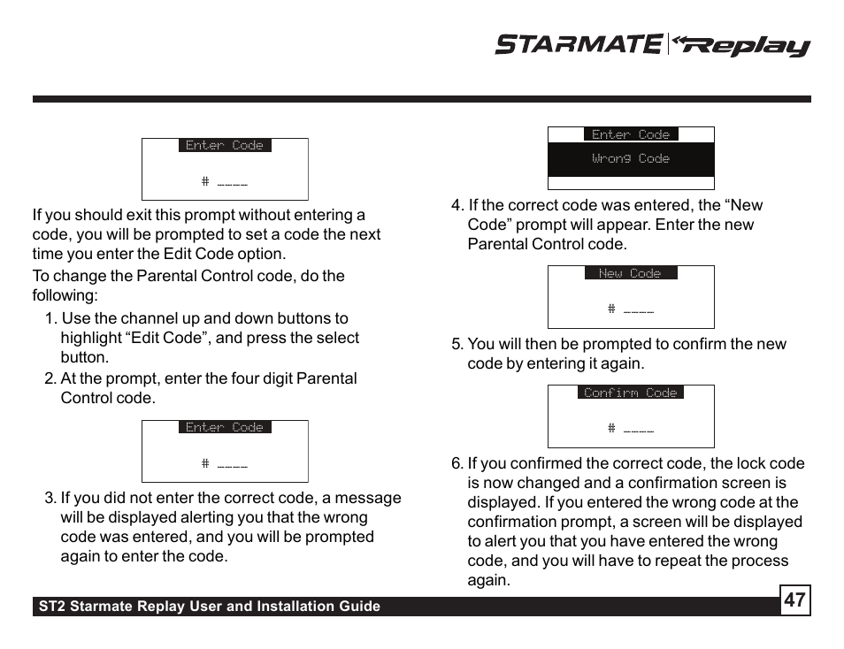 Sirius Satellite Radio STAREMATE REPLAY ST2 User Manual | Page 47 / 60