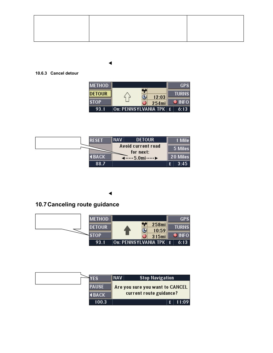 7 canceling route guidance | Sirius Satellite Radio Chrysler Radio Navigation System RB4 User Manual | Page 69 / 86