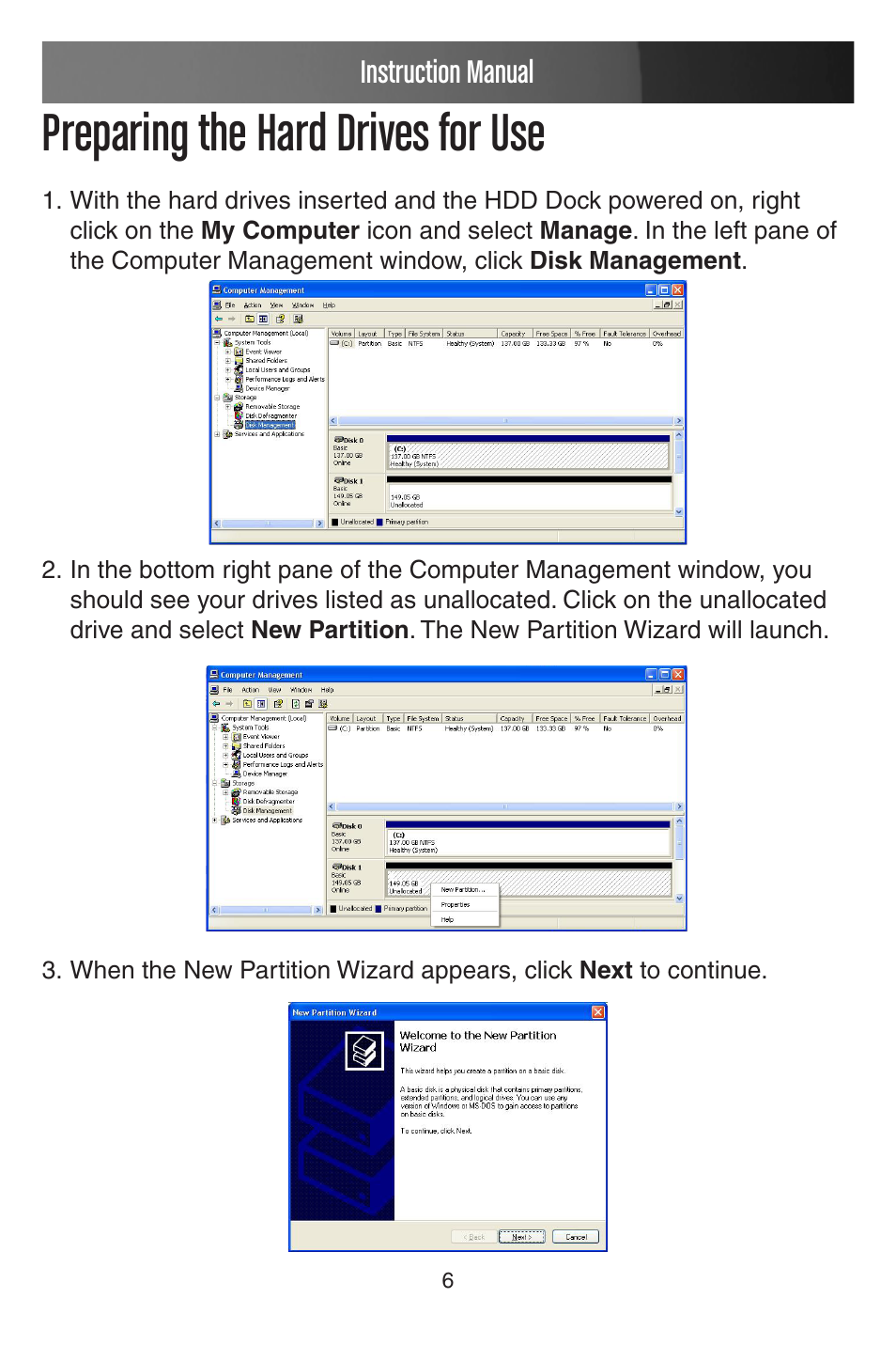 Preparing the hard drives for use, Instruction manual | StarTech.com SATADOCKU2 User Manual | Page 9 / 15