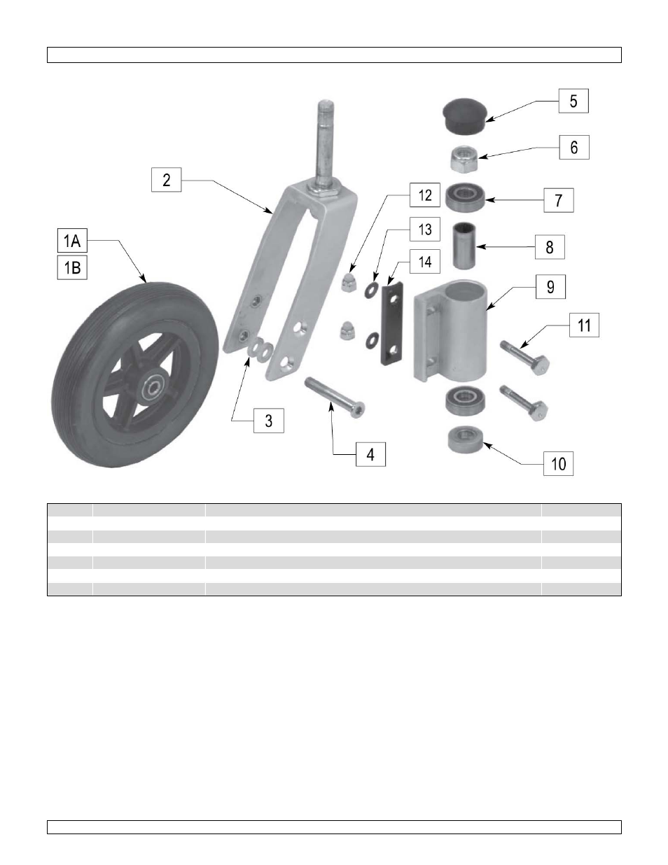6" caster, fork and hardware | Sunrise Medical Breezy Ultra 4 User Manual | Page 9 / 35