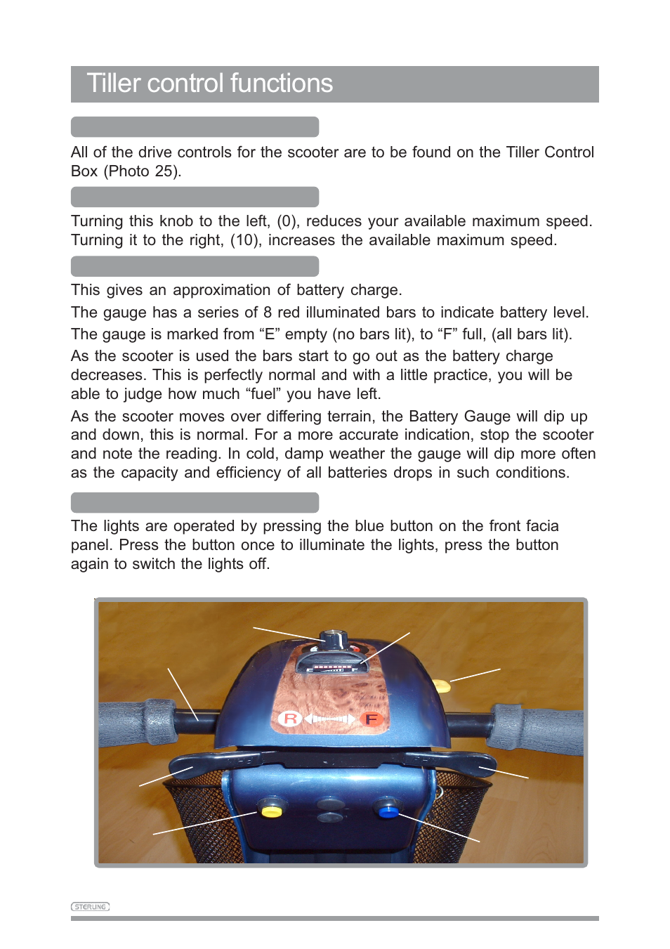 Tiller control functions | Sunrise Medical SAPPHIRE 3 User Manual | Page 21 / 39