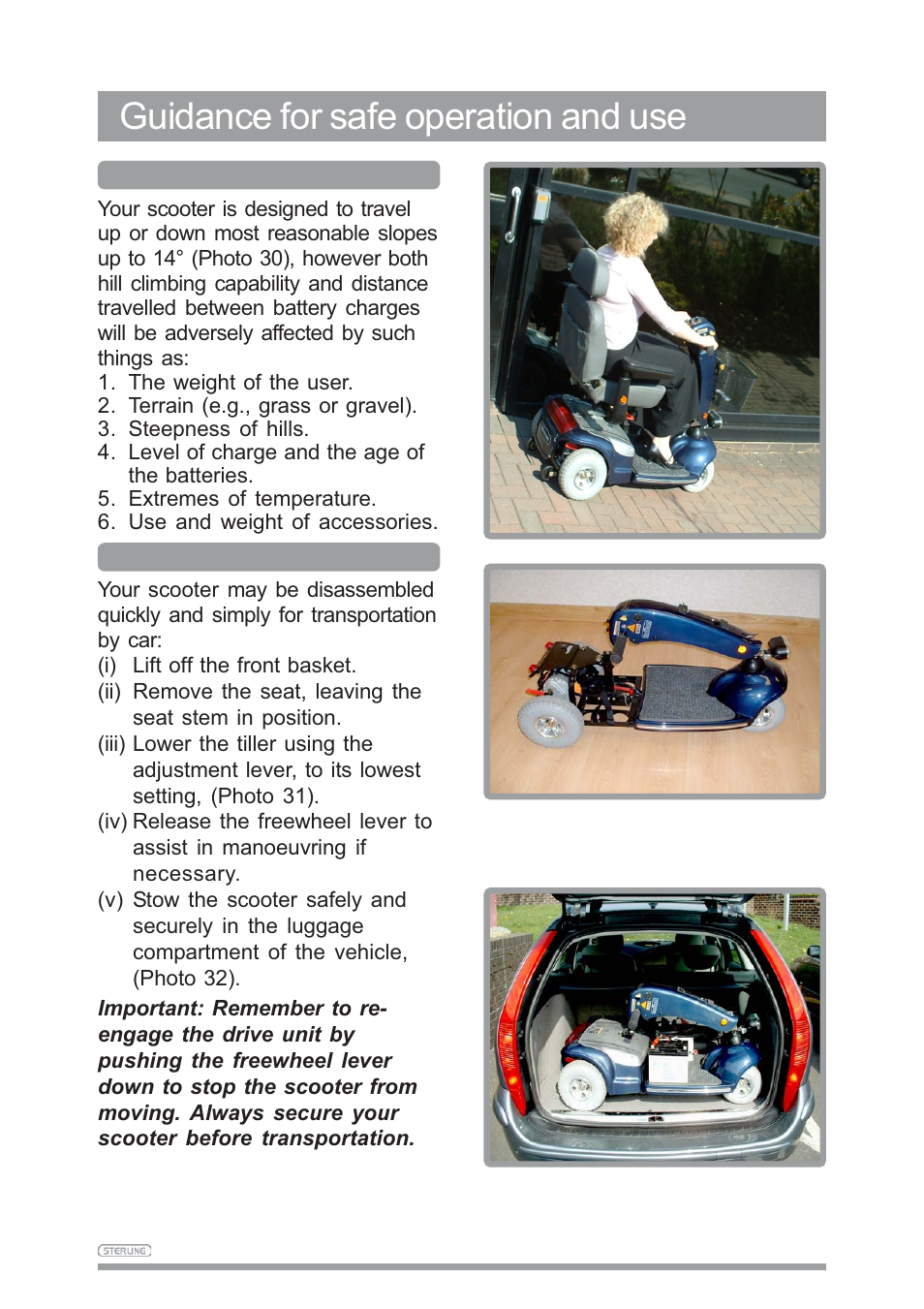 Guidance for safe operation and use | Sunrise Medical SAPPHIRE 3 User Manual | Page 27 / 39