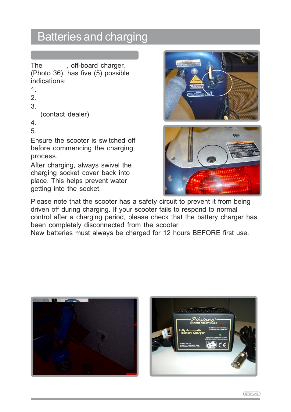 Batteries and charging | Sunrise Medical SAPPHIRE 3 User Manual | Page 32 / 39