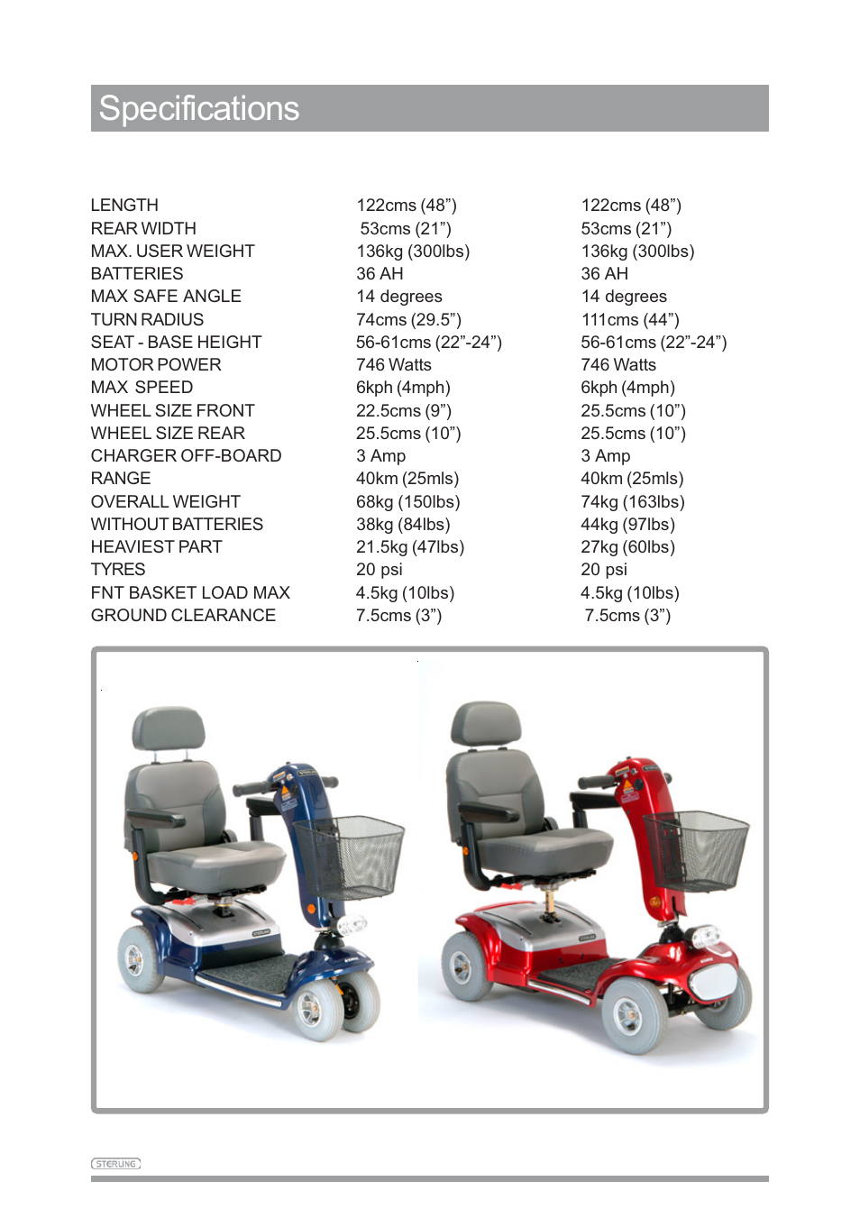 Specifications | Sunrise Medical SAPPHIRE 3 User Manual | Page 35 / 39