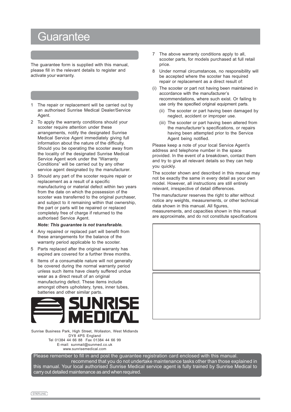 Guarantee, Your guarantee, Warranty conditions | Sunrise Medical SAPPHIRE 3 User Manual | Page 5 / 39