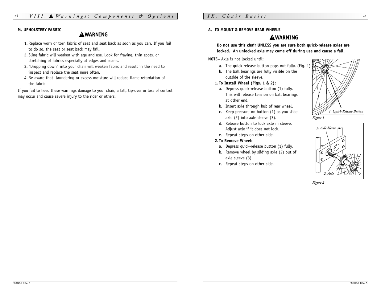 Sunrise Medical Quickie M6 User Manual | Page 13 / 21