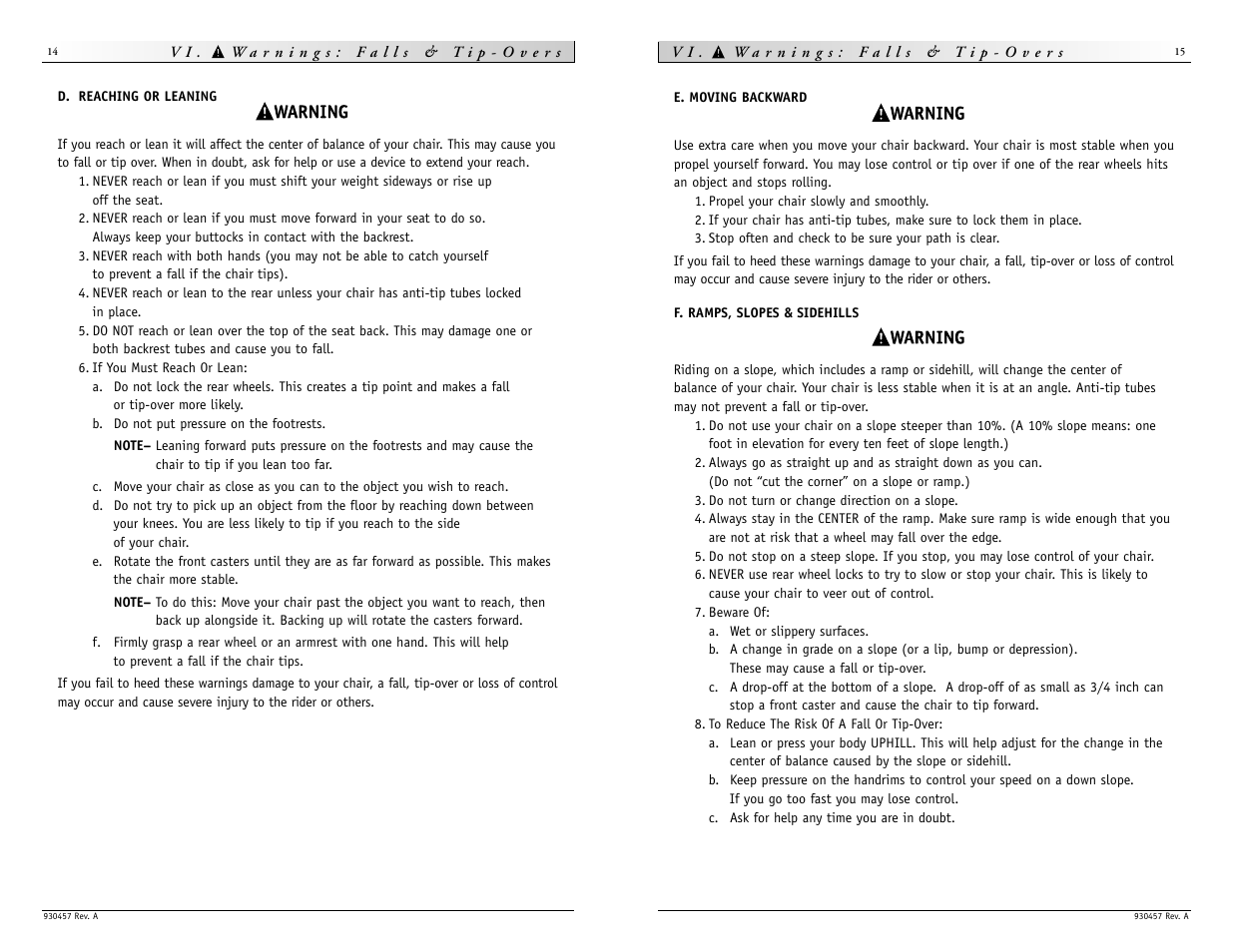 Sunrise Medical Quickie M6 User Manual | Page 8 / 21