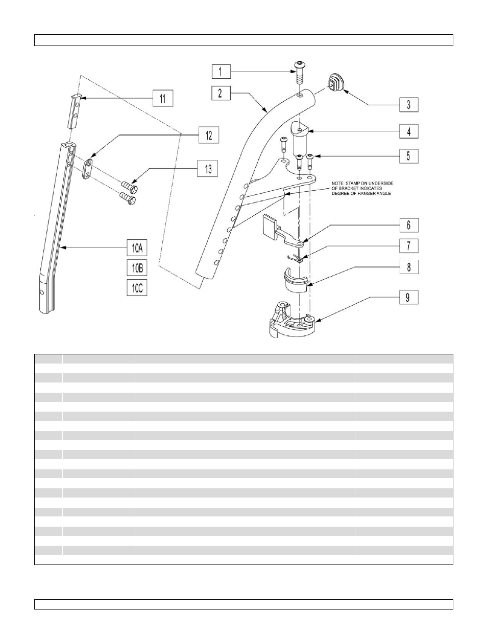 Hemi 70 deg swing-away hanger | Sunrise Medical One-Arm Drive Quickie 2 User Manual | Page 97 / 173
