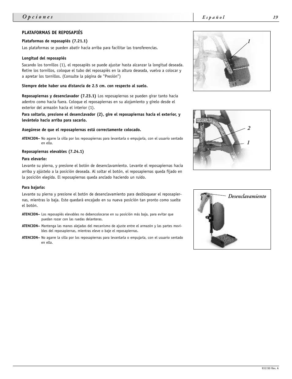21 desenclavamiento 1 | Sunrise Medical Guardian 931150 User Manual | Page 19 / 34