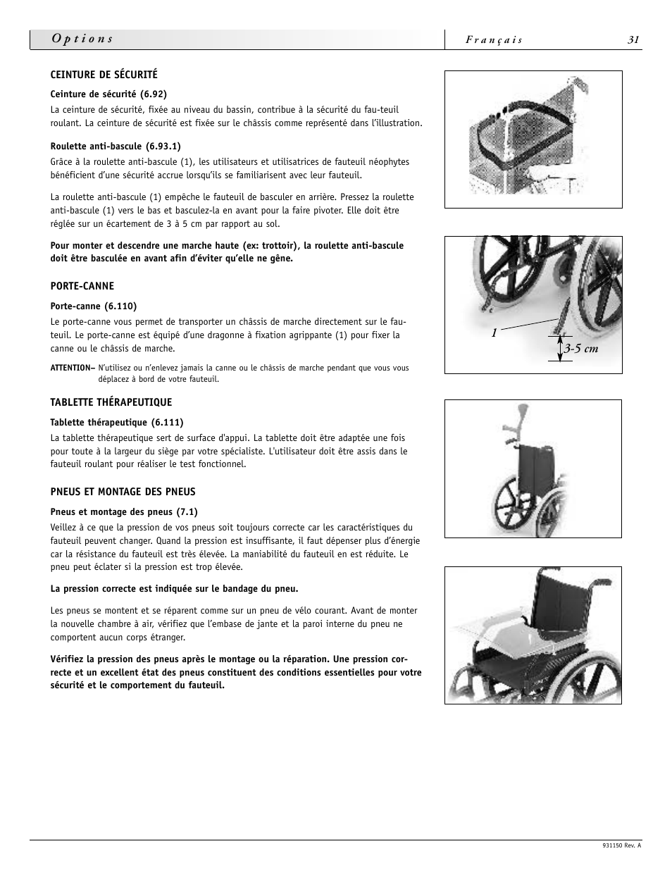 5 cm | Sunrise Medical Guardian 931150 User Manual | Page 31 / 34