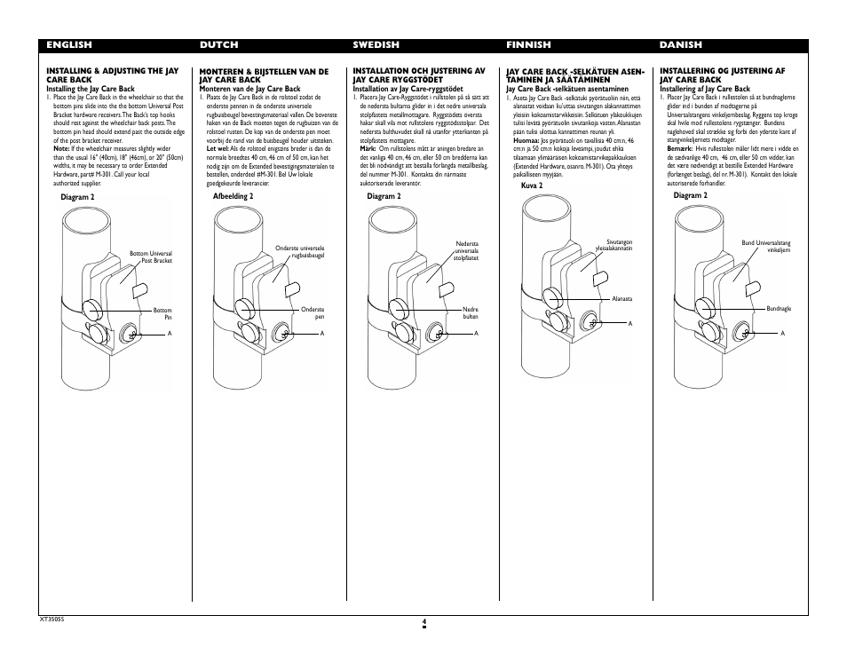 Sunrise Medical Jay Care Back 3500 Series User Manual | Page 4 / 10