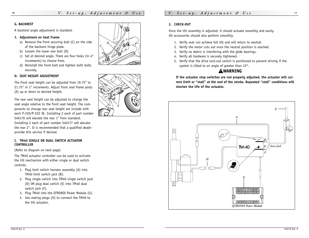 Sunrise Medical Integrated C.G. Tilt P-222SE User Manual | Page 6 / 11