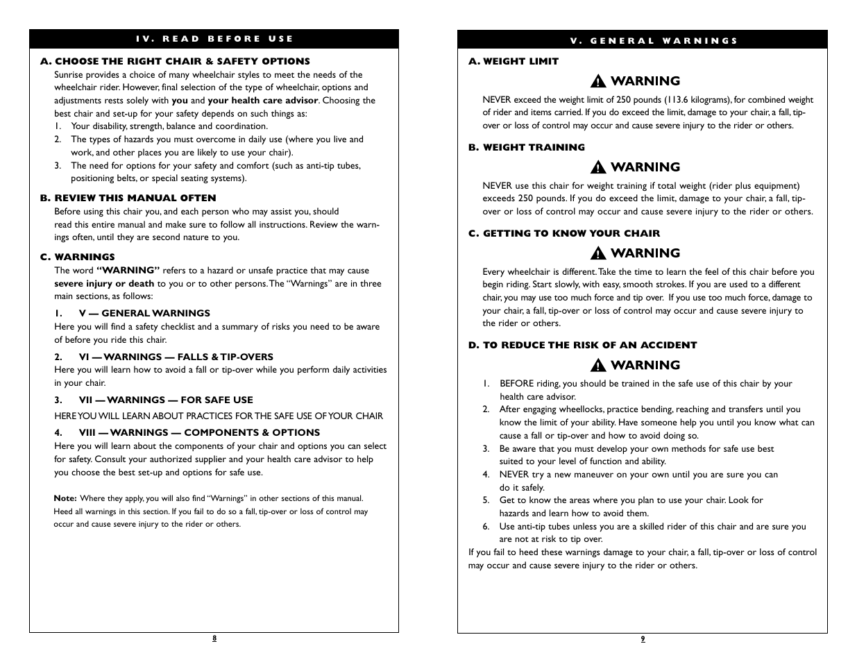 Sunrise Medical Wheelchair Breezy 150 User Manual | Page 5 / 21