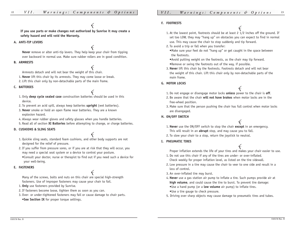 Sunrise Medical wheelchair Z-500 User Manual | Page 12 / 26