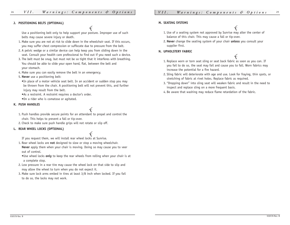 Sunrise Medical wheelchair Z-500 User Manual | Page 13 / 26