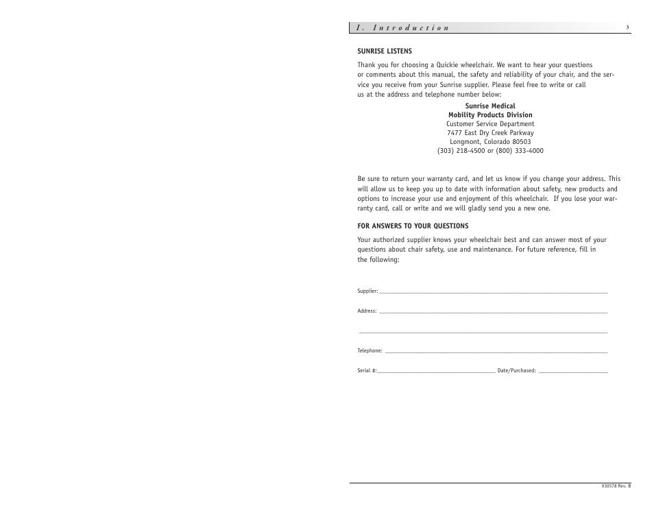 Sunrise Medical wheelchair Z-500 User Manual | Page 2 / 26