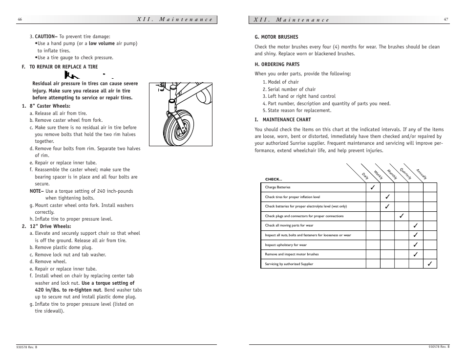Sunrise Medical wheelchair Z-500 User Manual | Page 24 / 26
